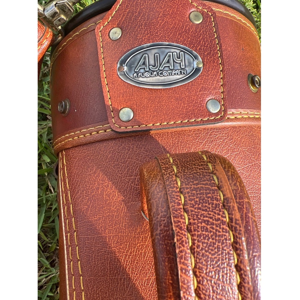 Ajay Fuqua Company 14 Way Golf Bag Cart Bag Brown Faux Leather
